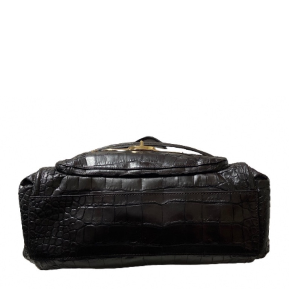 Coach Madison embossed crocodile, Like new, with care card (dark brown) - Picture 6 of 7